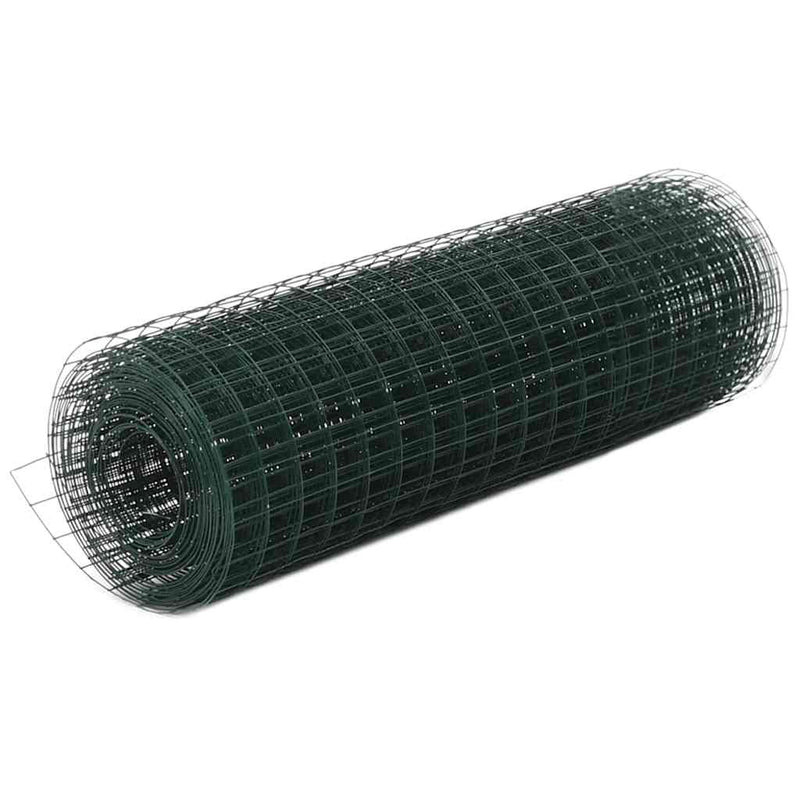 Load image into Gallery viewer, Vidaxl kippengaas 25x0,5 m staal met pvc coating groen
