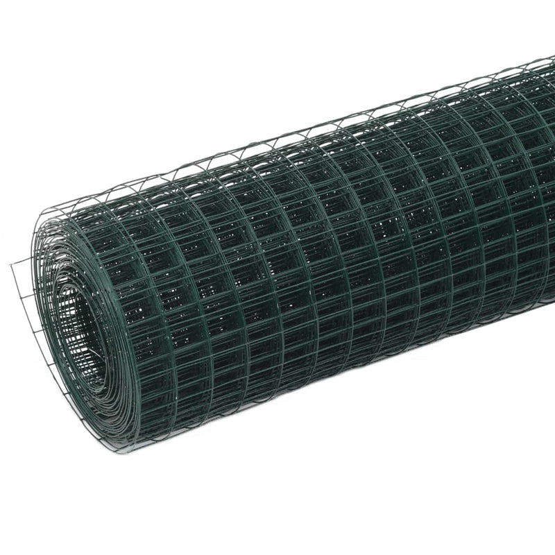 Load image into Gallery viewer, Vidaxl kippengaas 25x1,5 m staal met pvc coating groen
