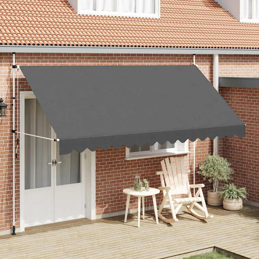 Vidaxl luifel handmatig uittrekbaar 400 cm antraciet
