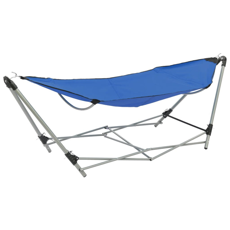 Load image into Gallery viewer, Vidaxl hangmat met inklapbare standaard blauw
