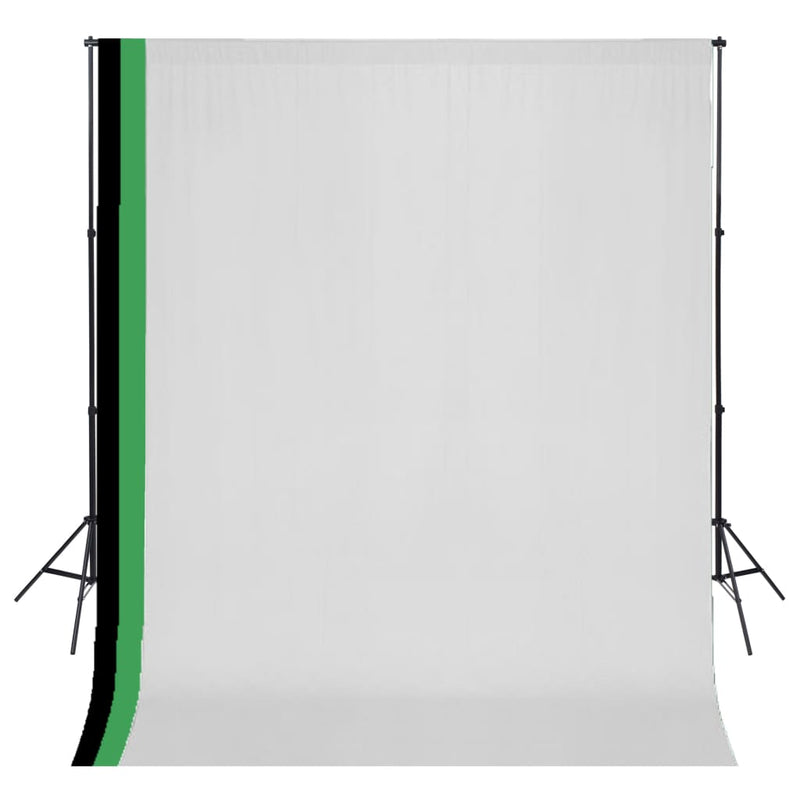 Afbeelding laden in galerijviewer, VidaXL Fotostudioset met 3 katoenen achtergronden en frame 3x3 m

