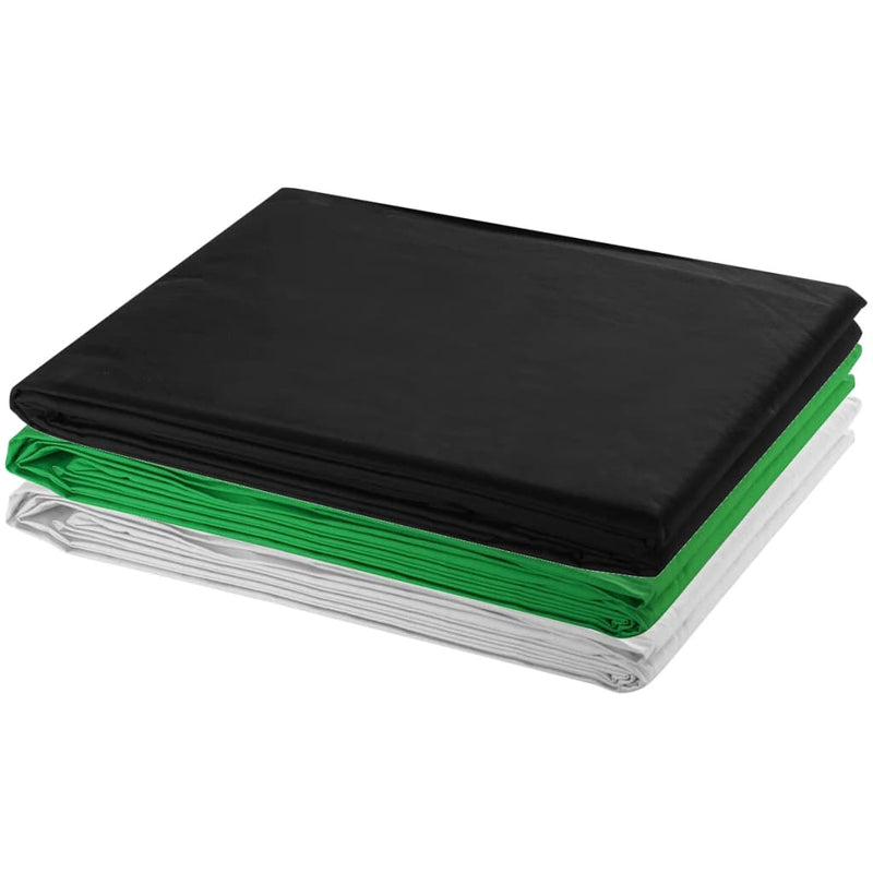Load image into Gallery viewer, Vidaxl fotostudioset met 3 katoenen achtergronden en frame 3x5 m
