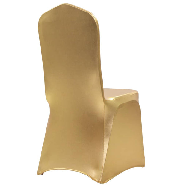 VidaXL 6 st Stoelhoezen stretch goud