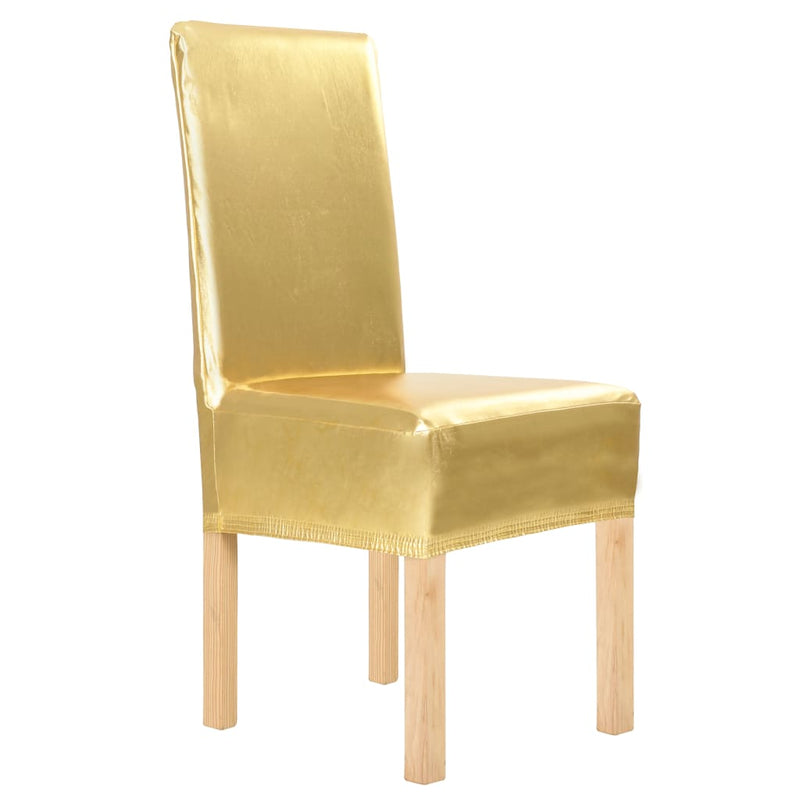 Load image into Gallery viewer, Vidaxl 6 st stoelhoezen recht stretch goud
