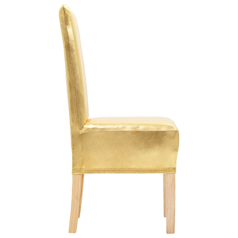Load image into Gallery viewer, Vidaxl 6 st stoelhoezen recht stretch goud
