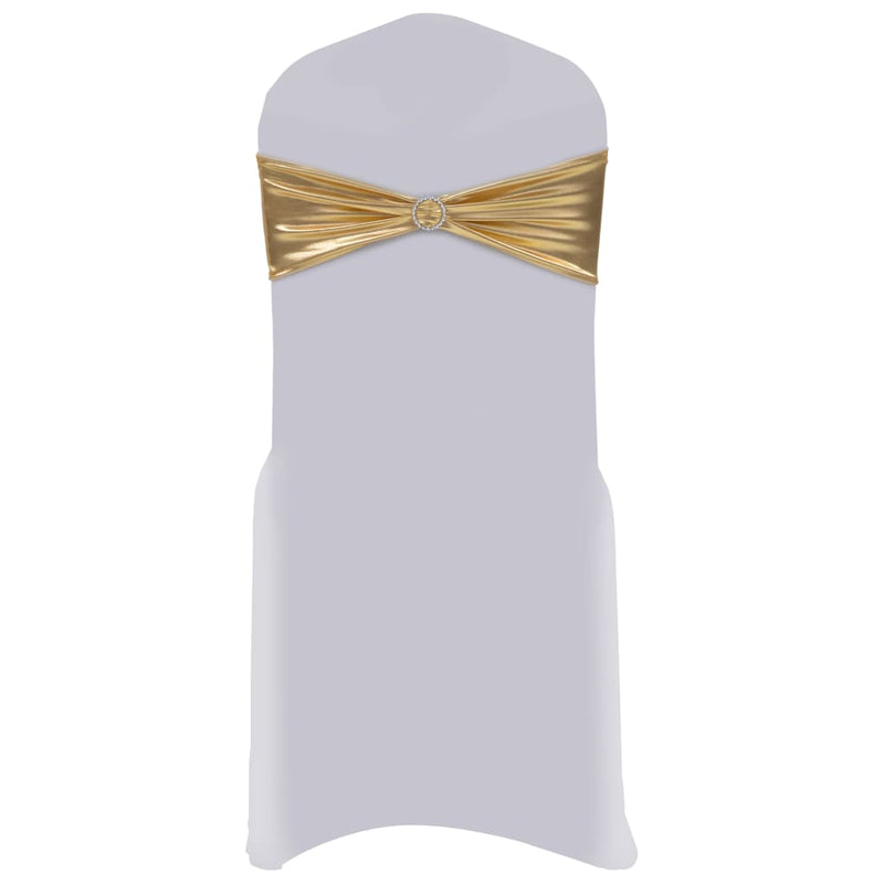 Load image into Gallery viewer, Vidaxl 25 st stoellint met diamant stretch goud
