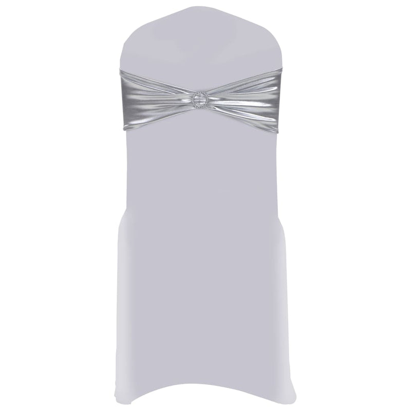 Load image into Gallery viewer, Vidaxl 25 st stoellint met diamant stretch zilver
