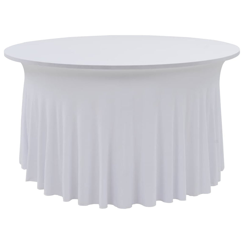 Load image into Gallery viewer, Vidaxl 2 st tafelhoezen stretch met rok 150x74 cm wit

