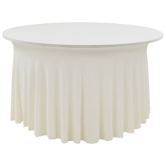 Vidaxl 2 st tafelhoezen stretch met rok 180x74 cm crème