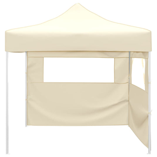 Vidaxl vouwtent met 2 wanden 291x291x315 cm crème
