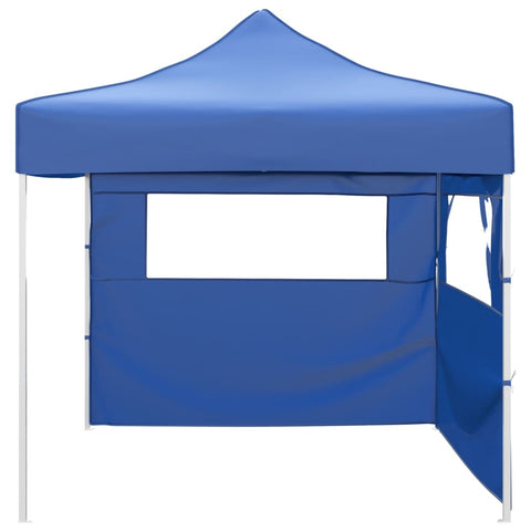 Vidaxl vouwtent met 2 wanden 3x3 m blauw