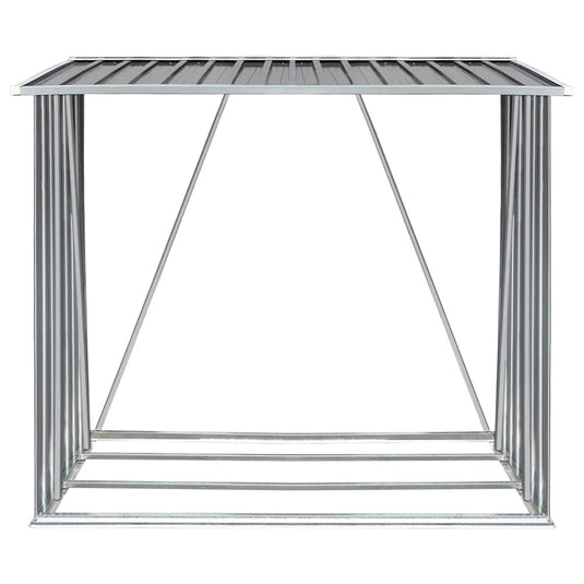 Vidaxl haardhoutschuur 163x83x154 cm gegalvaniseerd staal grijs