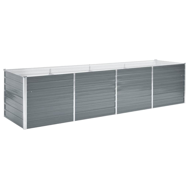 Load image into Gallery viewer, Vidaxl plantenbak verhoogd 320x80x77 cm gegalvaniseerd staal grijs
