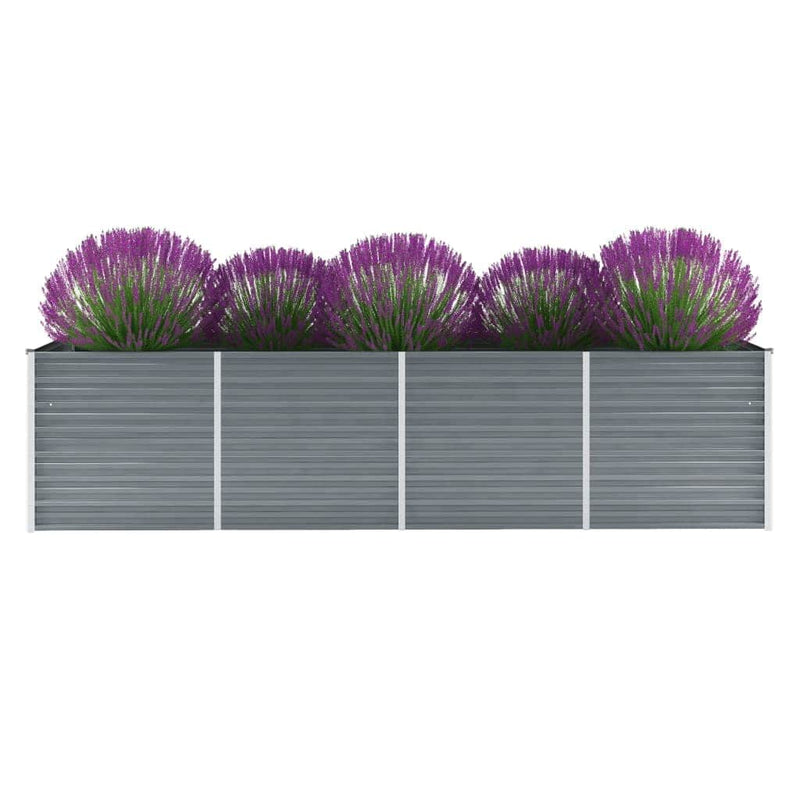 Load image into Gallery viewer, Vidaxl plantenbak verhoogd 320x80x77 cm gegalvaniseerd staal grijs
