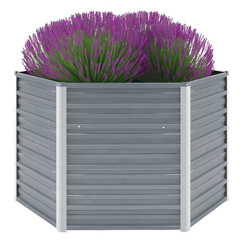Load image into Gallery viewer, Vidaxl plantenbak verhoogd 129x129x77 cm gegalvaniseerd staal grijs
