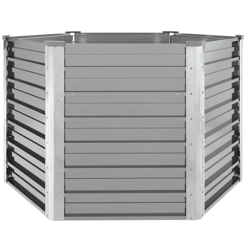 Load image into Gallery viewer, Vidaxl plantenbak verhoogd 129x129x77 cm gegalvaniseerd staal grijs
