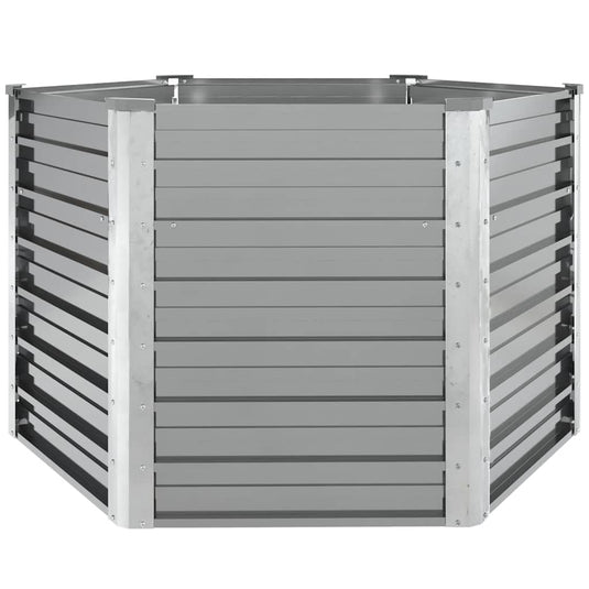 Vidaxl plantenbak verhoogd 129x129x77 cm gegalvaniseerd staal grijs