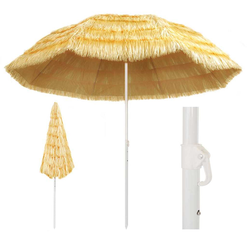 Afbeelding laden in galerijviewer, Vidaxl strandparasol hawaï stijl 300 cm naturel
