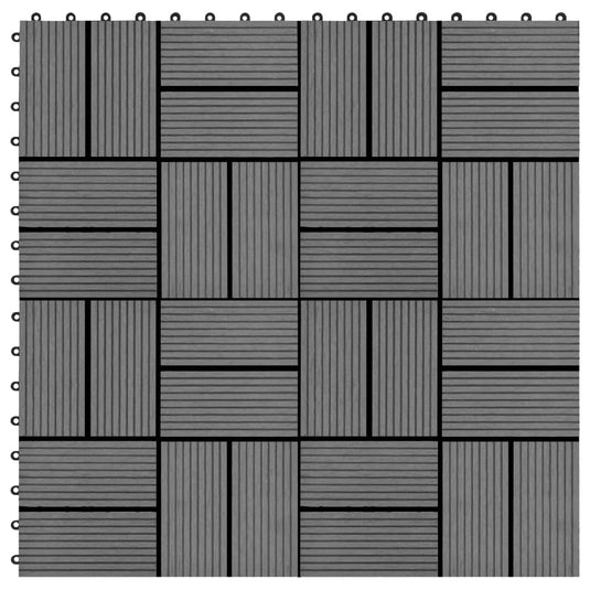 Vidaxl terrastegels 30x30 cm 1 m² hkc grijs 11 st