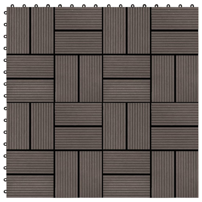 Load image into Gallery viewer, VidaXL Terrastegels 30x30 cm 1 m² HKC donkerbruin 11 st
