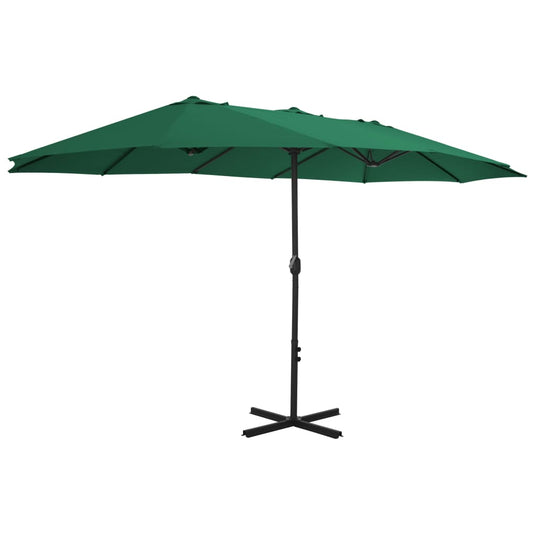 Vidaxl parasol met aluminium paal 460x270 cm groen