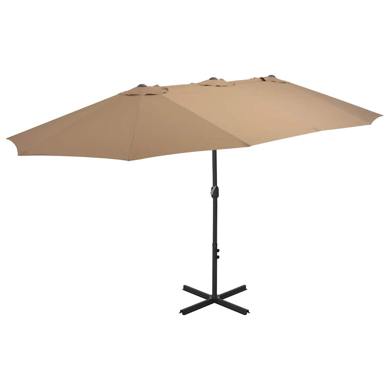 Load image into Gallery viewer, Vidaxl parasol met aluminium paal 460x270 cm taupe
