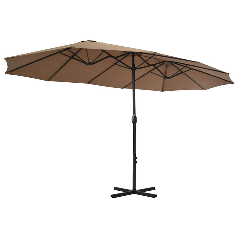 Load image into Gallery viewer, Vidaxl parasol met aluminium paal 460x270 cm taupe
