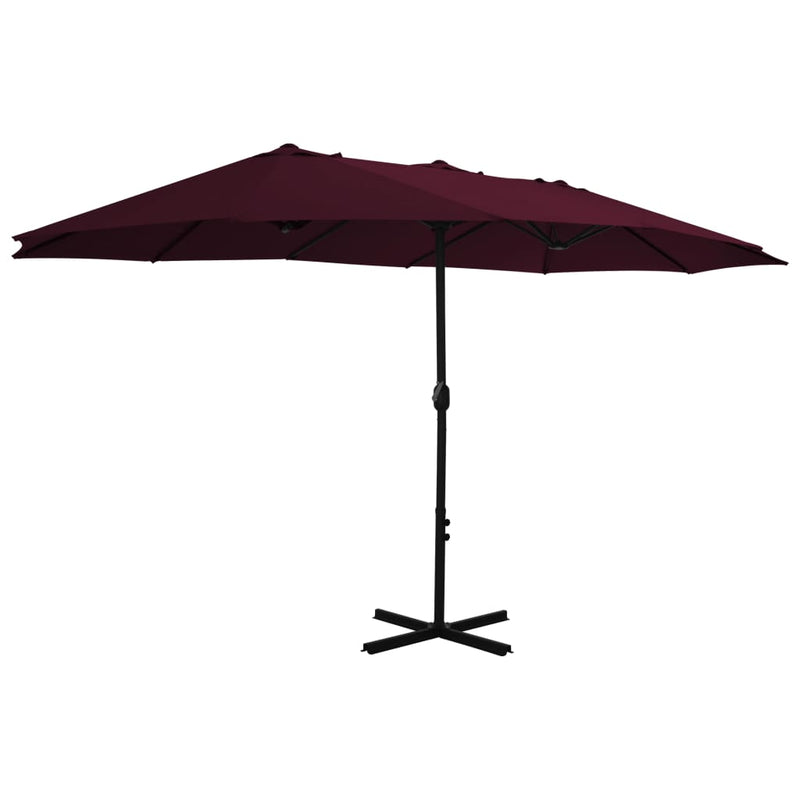 Load image into Gallery viewer, Vidaxl parasol met aluminium paal 460x270 cm bordeauxrood
