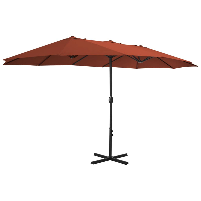 Load image into Gallery viewer, Vidaxl parasol met aluminium paal 460x270 cm terracotta
