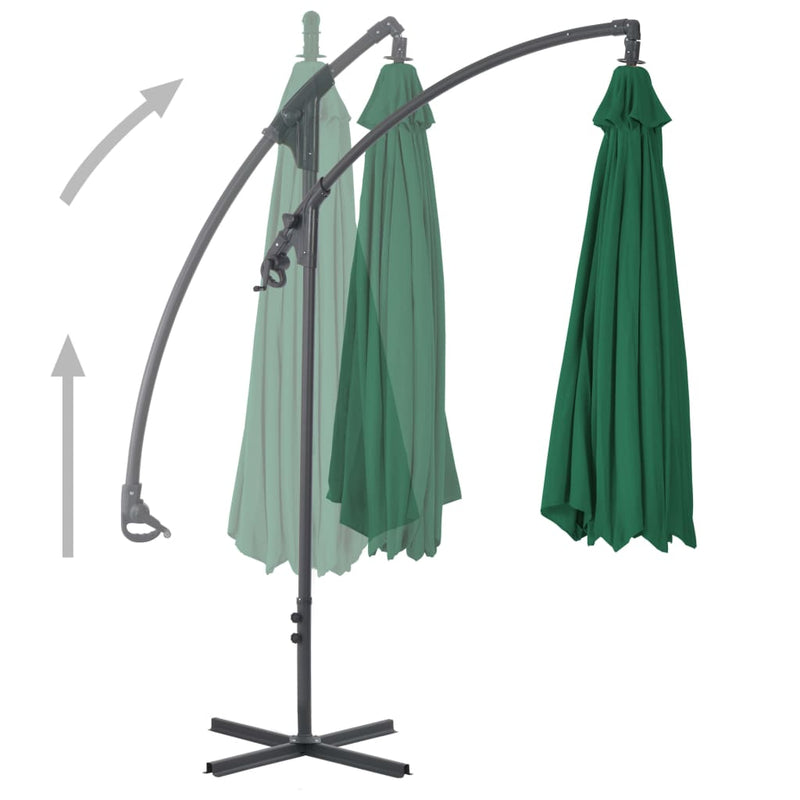 Load image into Gallery viewer, VidaXL Zweefparasol met stalen paal 300 cm groen
