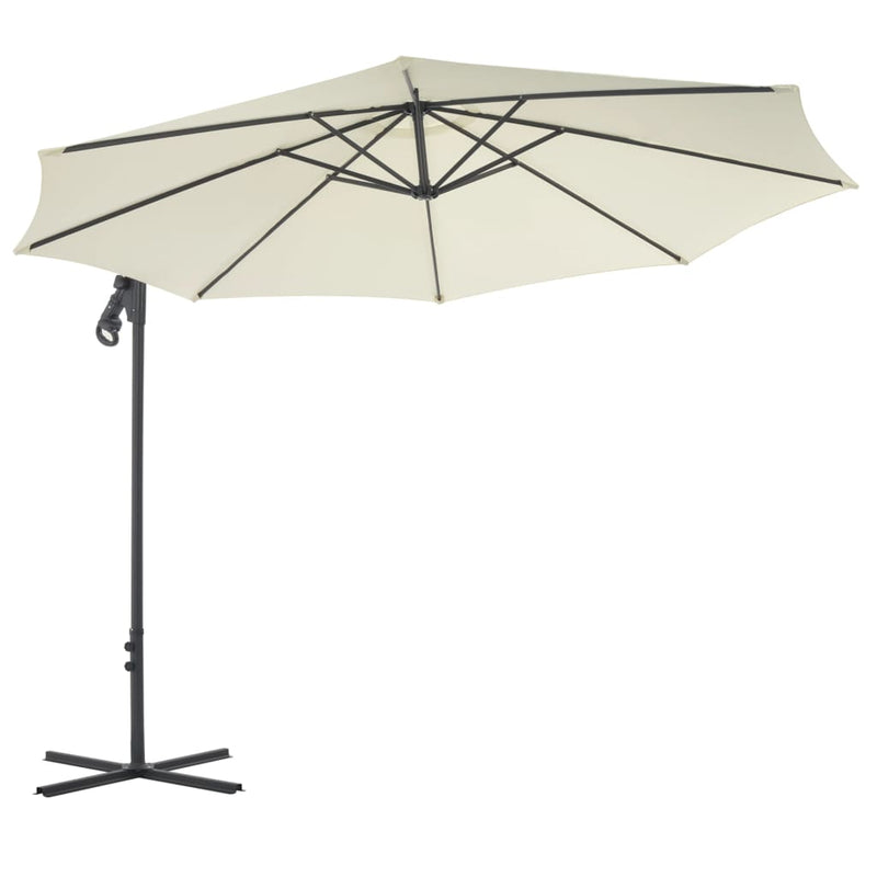 Load image into Gallery viewer, VidaXL Zweefparasol met stalen paal 300 cm zandkleurig
