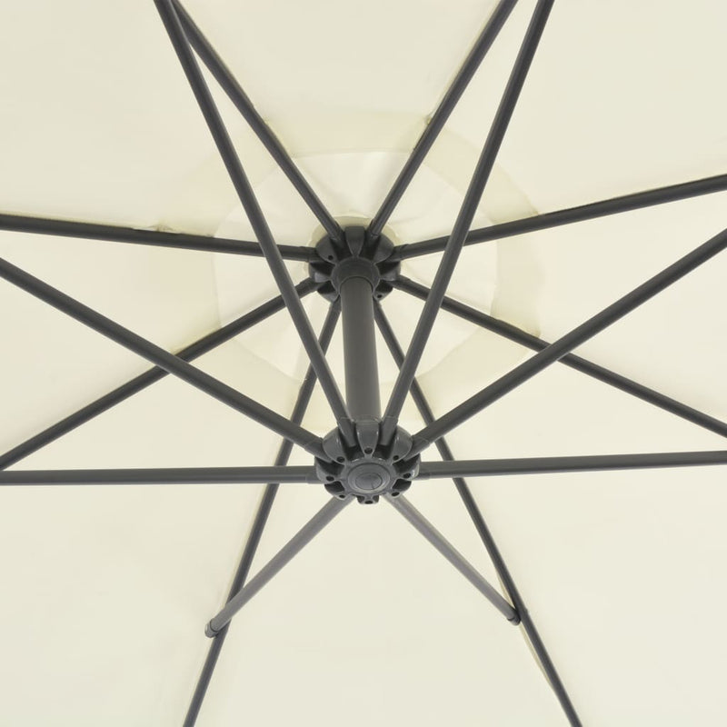 Load image into Gallery viewer, VidaXL Zweefparasol met stalen paal 300 cm zandkleurig
