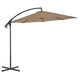 Vidaxl zweefparasol met stalen paal 300 cm taupe