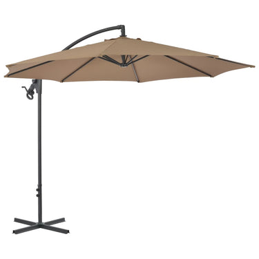 Vidaxl zweefparasol met stalen paal 300 cm taupe