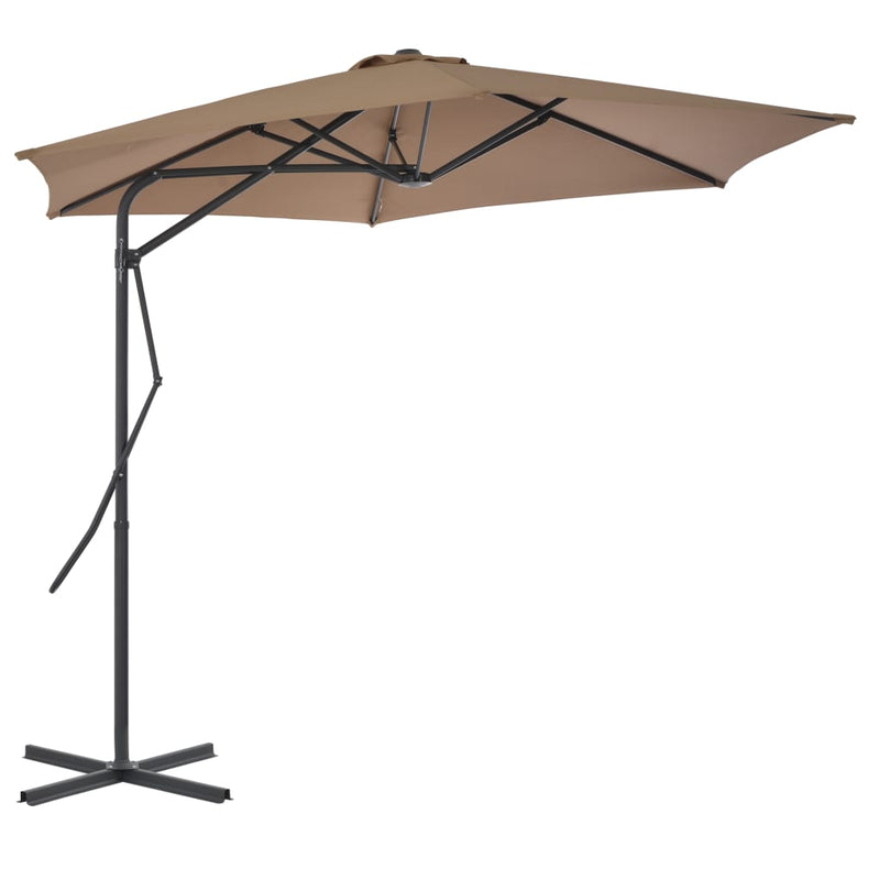 Load image into Gallery viewer, Vidaxl parasol met stalen paal 300 cm taupe

