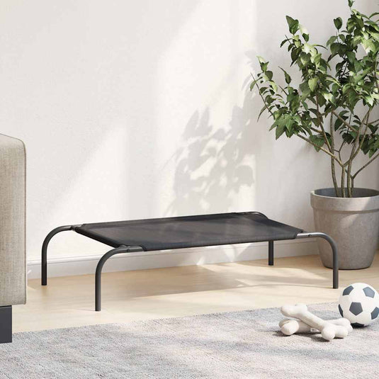 Vidaxl hondenbed verhoogd s textileen zwart