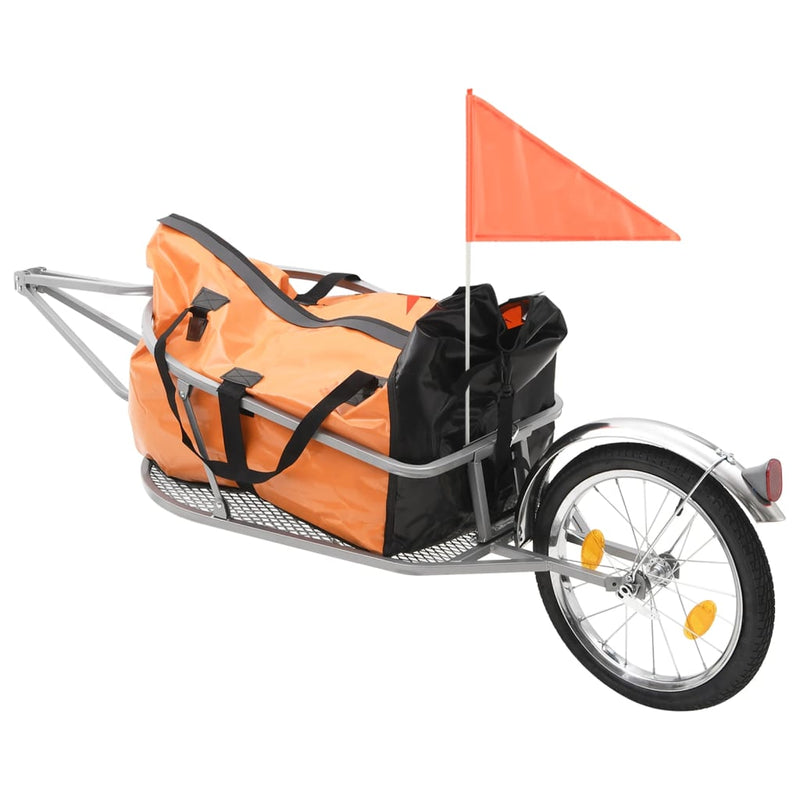 Load image into Gallery viewer, Vidaxl fietskar met tas oranje en zwart
