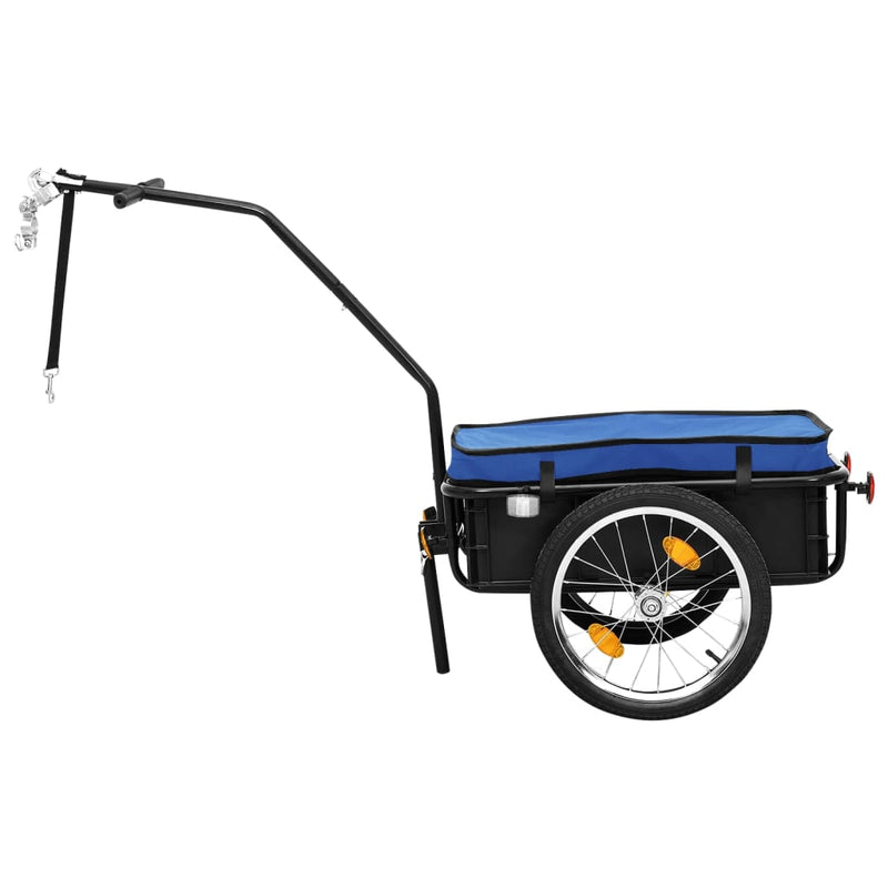 Load image into Gallery viewer, Vidaxl fietstrailer trekwagen 155x60x83 cm staal blauw
