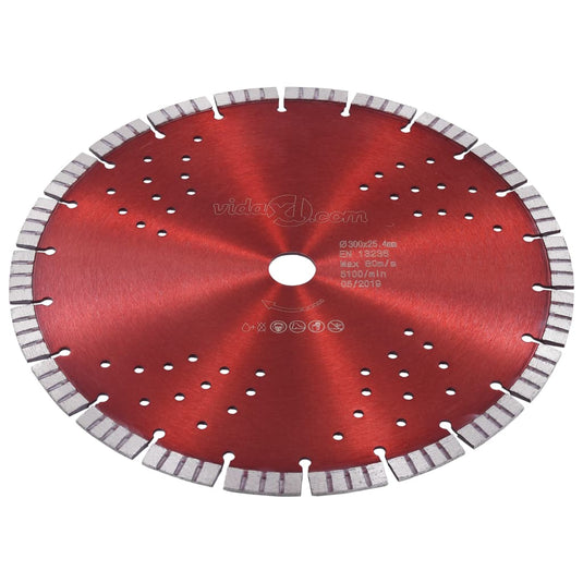 Vidaxl diamantzaagblad met turbo en gaten 300 mm staal