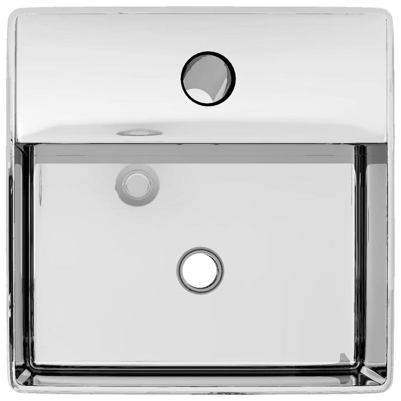 Load image into Gallery viewer, Vidaxl wastafel met kraangat 38x30x11,5 cm keramiek zilverkleurig
