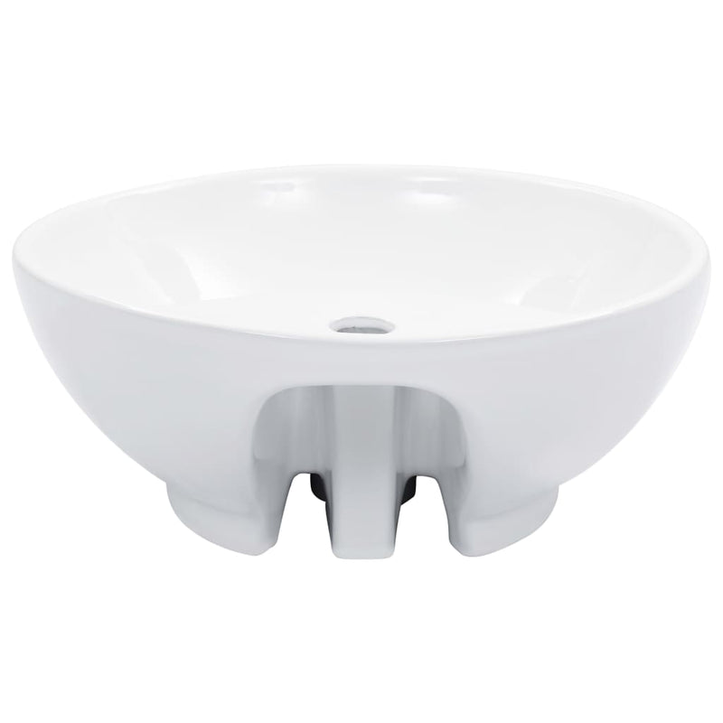 Load image into Gallery viewer, Vidaxl wastafel met overloop 46,5x18 cm keramiek wit
