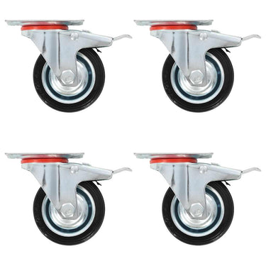 Vidaxl zwenkwielen met dubbele remmen 4 st 75 mm