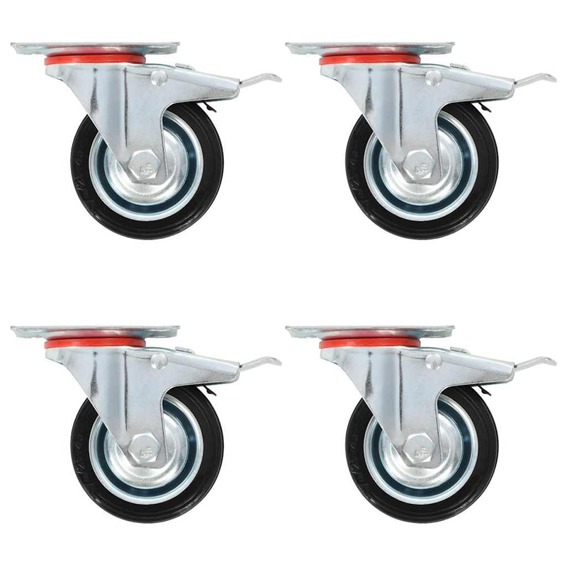 Load image into Gallery viewer, Vidaxl zwenkwielen met dubbele remmen 4 st 75 mm
