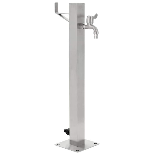 Vidaxl tuinwaterkolom vierkant 65 cm roestvrij staal