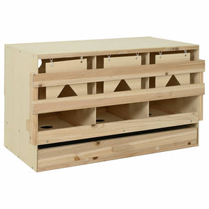 Vidaxl kippenlegkast 3 compartimenten 96x40x45 cm massief grenenhout
