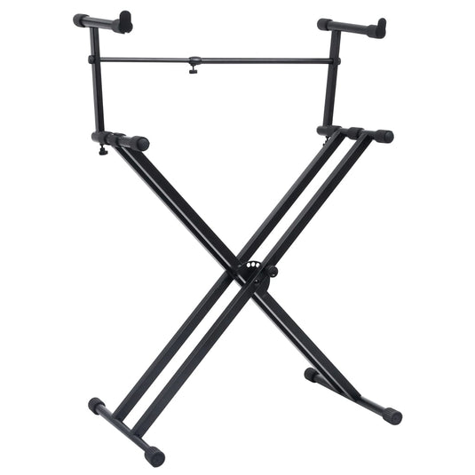 Vidaxl keyboardstandaard x-frame dubbel versterkt zwart