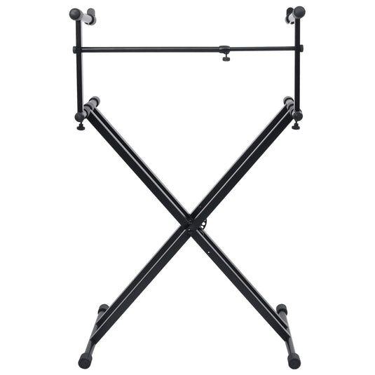 Vidaxl keyboardstandaard x-frame dubbel versterkt zwart