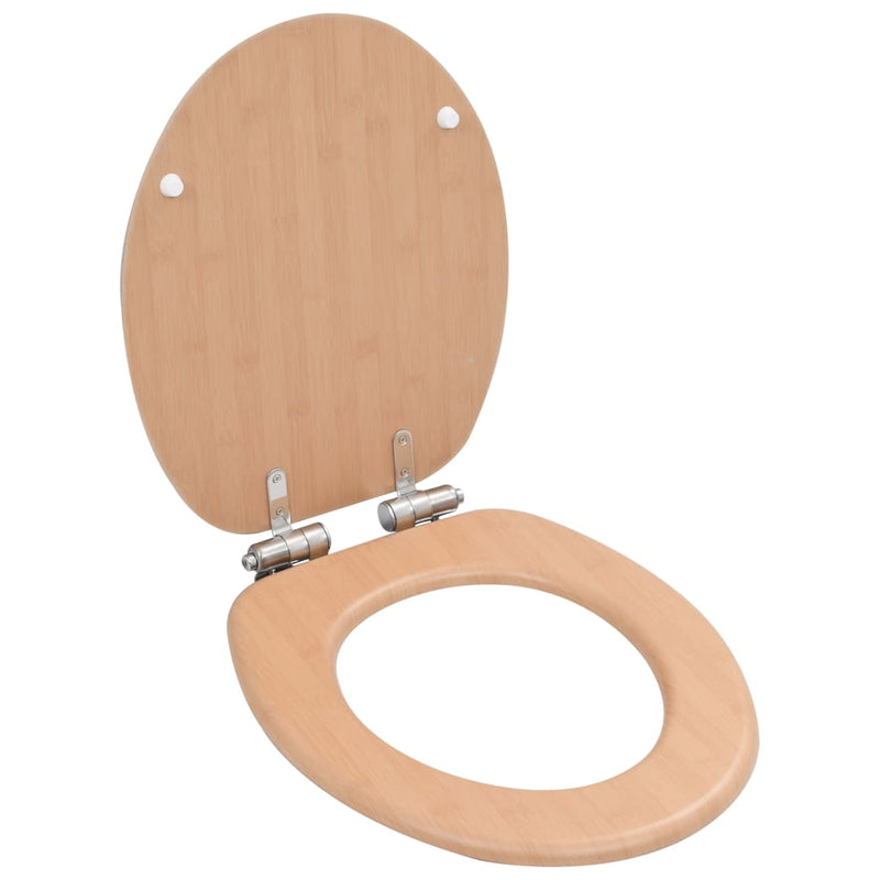 Load image into Gallery viewer, Vidaxl toiletbril met soft-close deksel bamboe mdf

