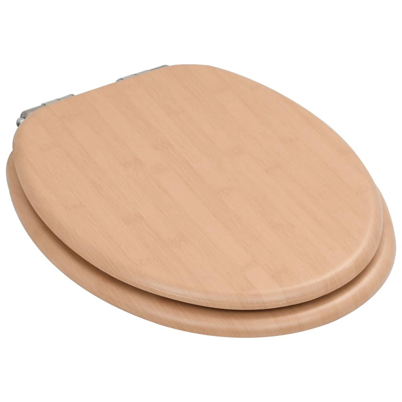 Load image into Gallery viewer, Vidaxl toiletbril met soft-close deksel bamboe mdf
