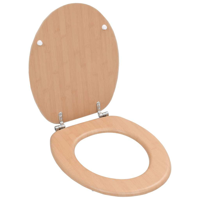 Load image into Gallery viewer, Vidaxl toiletbril met deksel bamboe mdf
